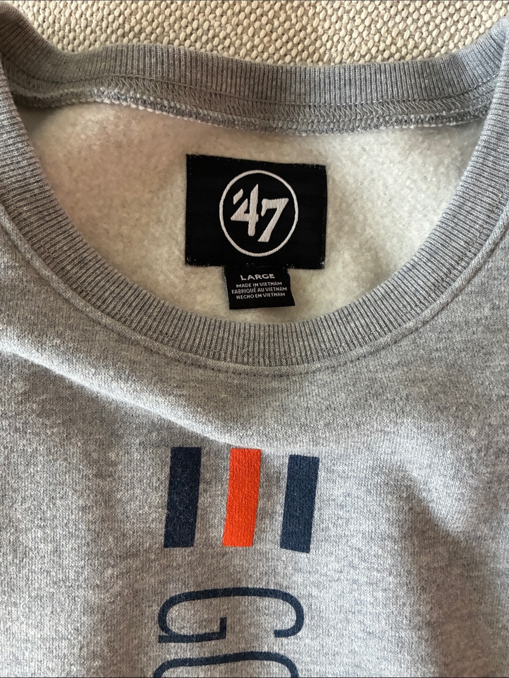 Chicago Bears 47 Men's Gray Crewneck Sweatshirt. Good Better Best